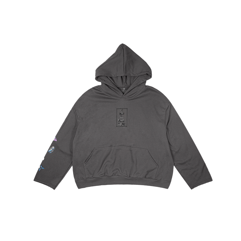 I WISH YOU WERE HERE GREY BUTTERFLIES HOODIE