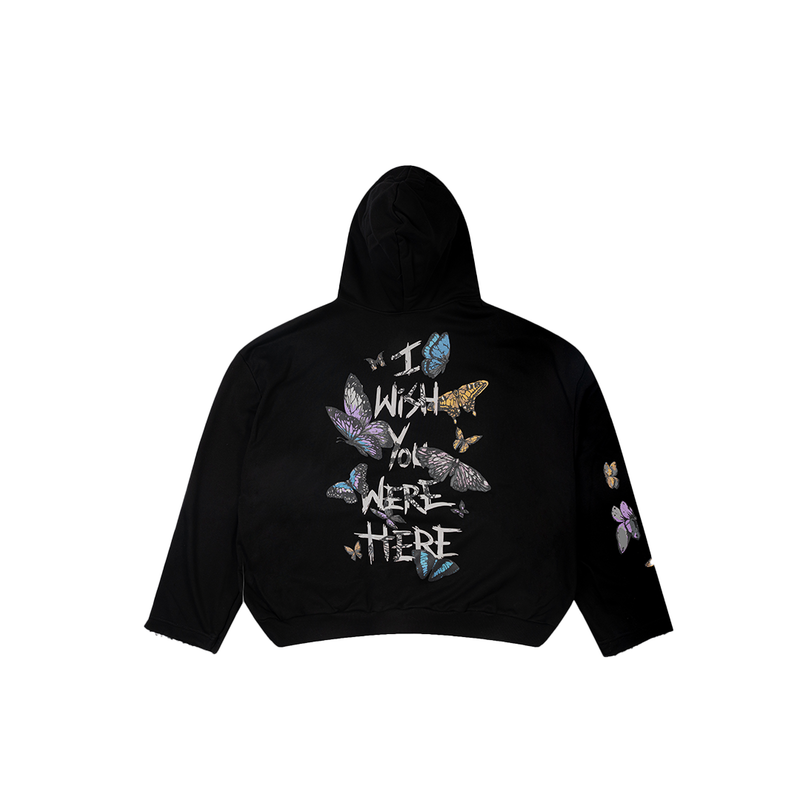 IWYWH BLACK BUTTERFLIES HOODIE