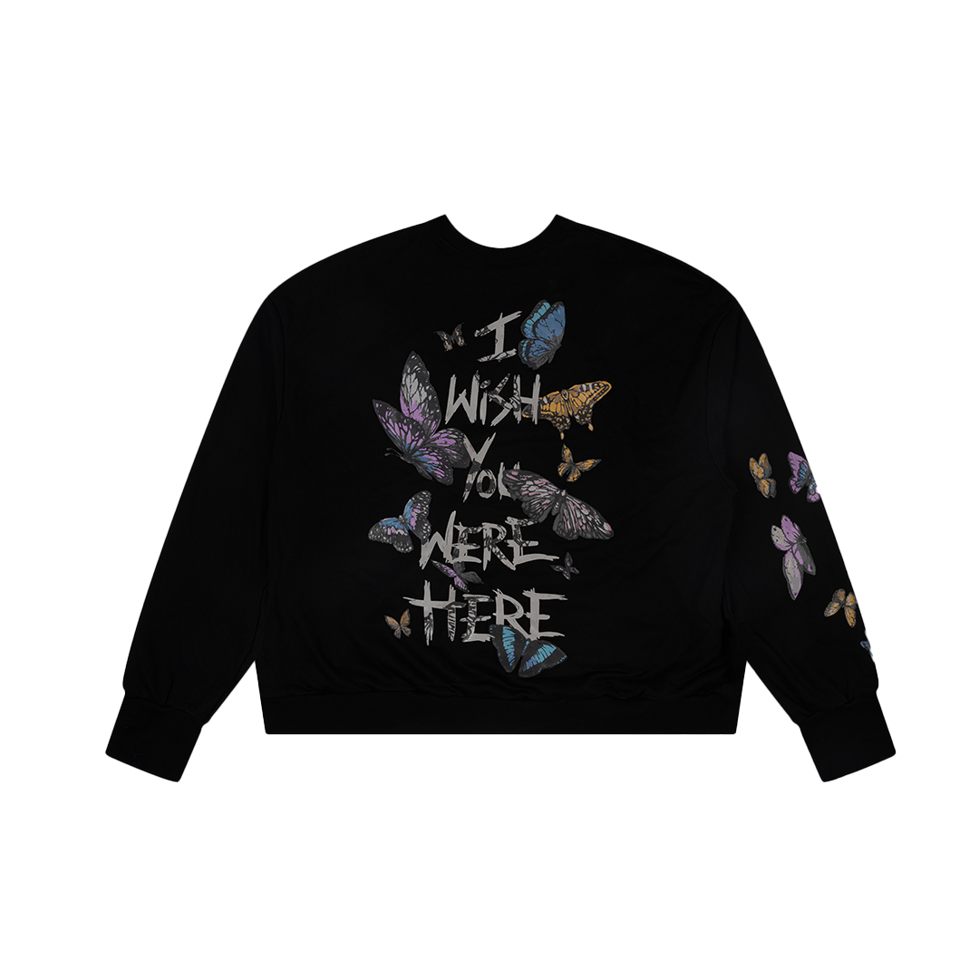 IWYWH BLACK BUTTERFLIES SWEATSHIRT