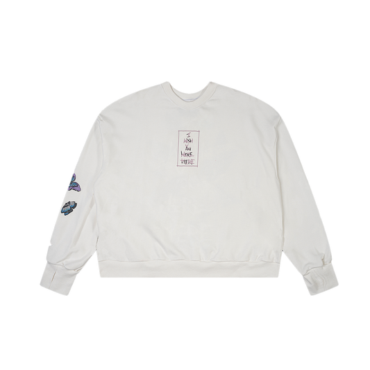 IWYWH WHITE BUTTERFLIES SWEATSHIRT