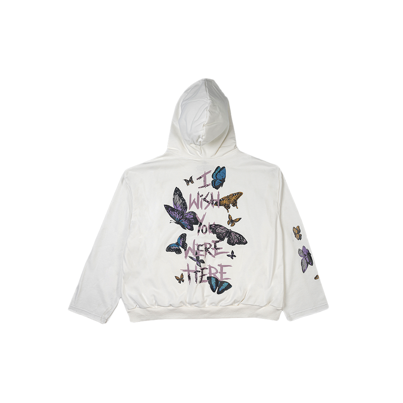 IWYWH WHITE BUTTERFLIES HOODIE