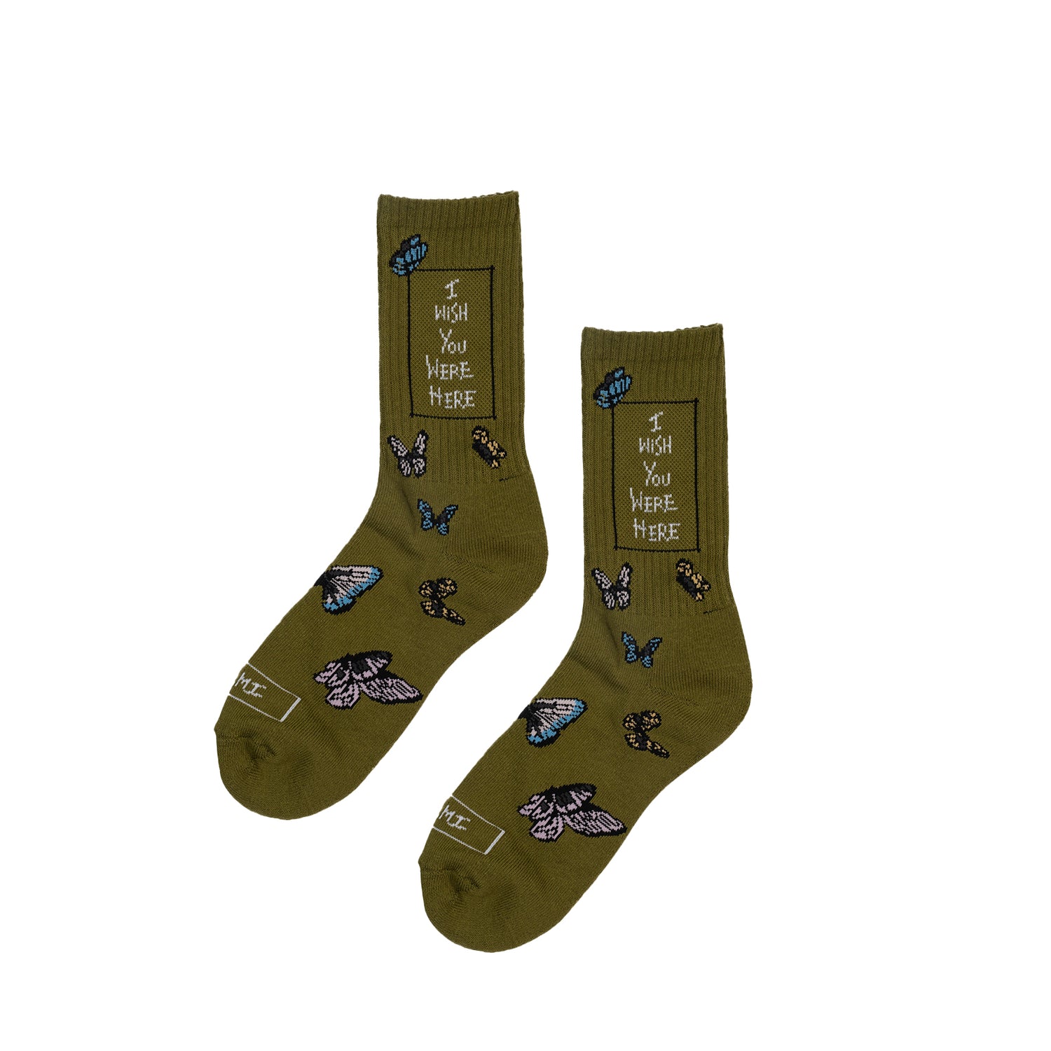 IWYWH GREEN BUTTERFLIES SOCK