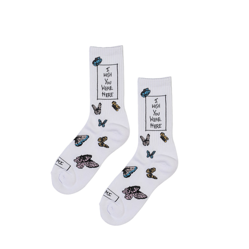 IWYWH WHITE BUTTERFLIES SOCK