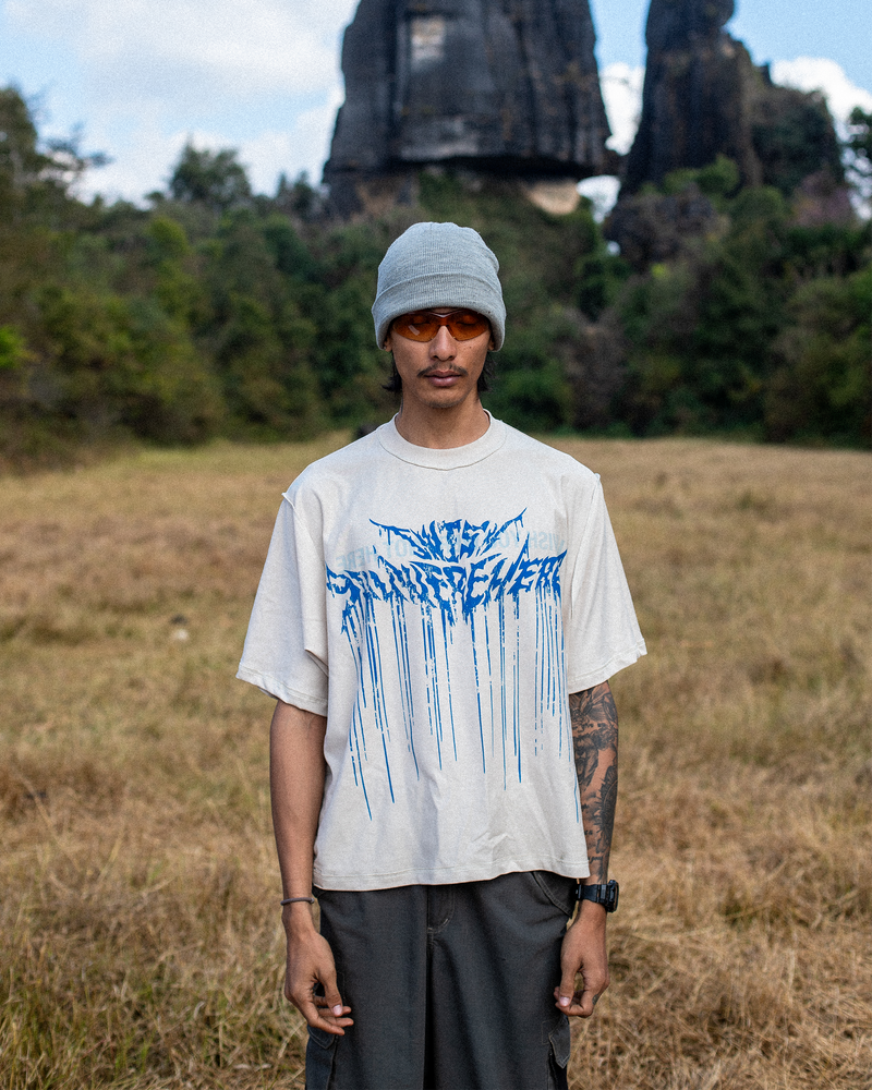 I WISH YOU WERE HERE REVERSIBLE TEE OFF WHITE