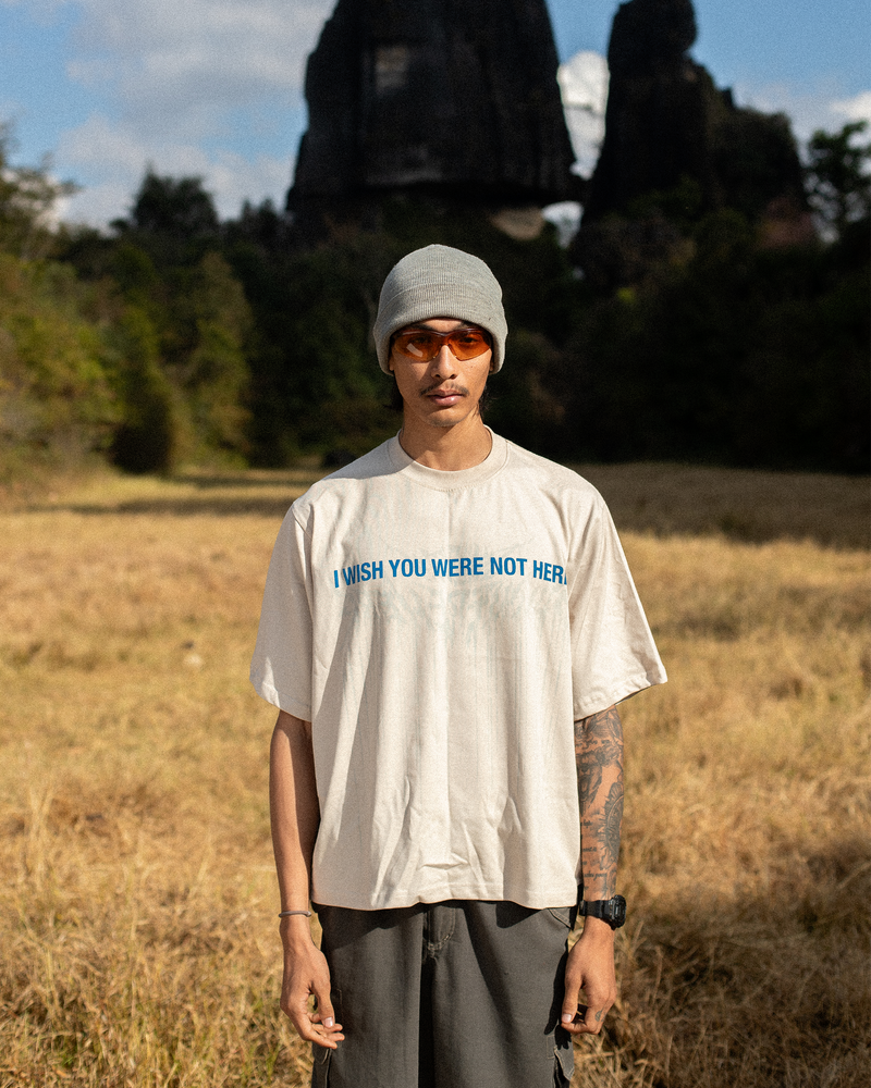 I WISH YOU WERE HERE REVERSIBLE TEE OFF WHITE