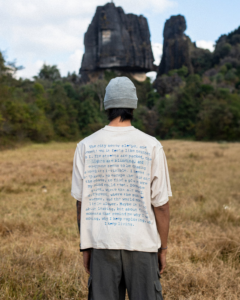 I WISH YOU WERE HERE REVERSIBLE TEE OFF WHITE