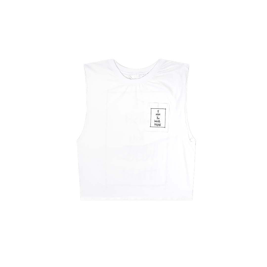 I WISH YOU WERE HERE CLASSIC MEN VEST WHITE