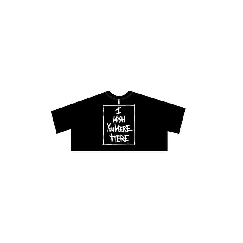 I WISH YOU WERE HERE CROP TOP BLACK