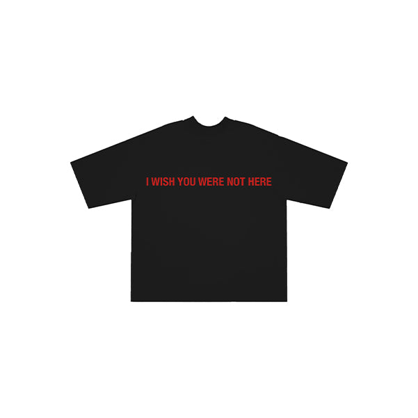 I WISH YOU WERE HERE REVERSIBLE TEE BLACK