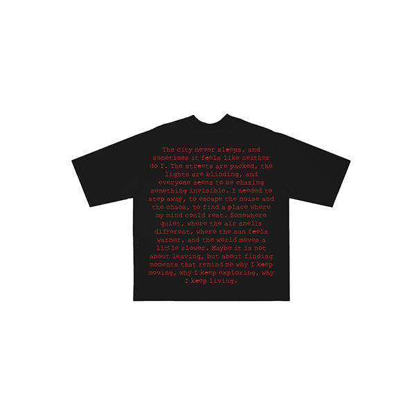 I WISH YOU WERE HERE REVERSIBLE TEE BLACK
