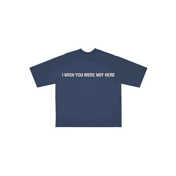I WISH YOU WERE HERE REVERSIBLE TEE BLUE