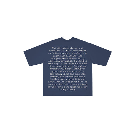 I WISH YOU WERE HERE REVERSIBLE TEE BLUE