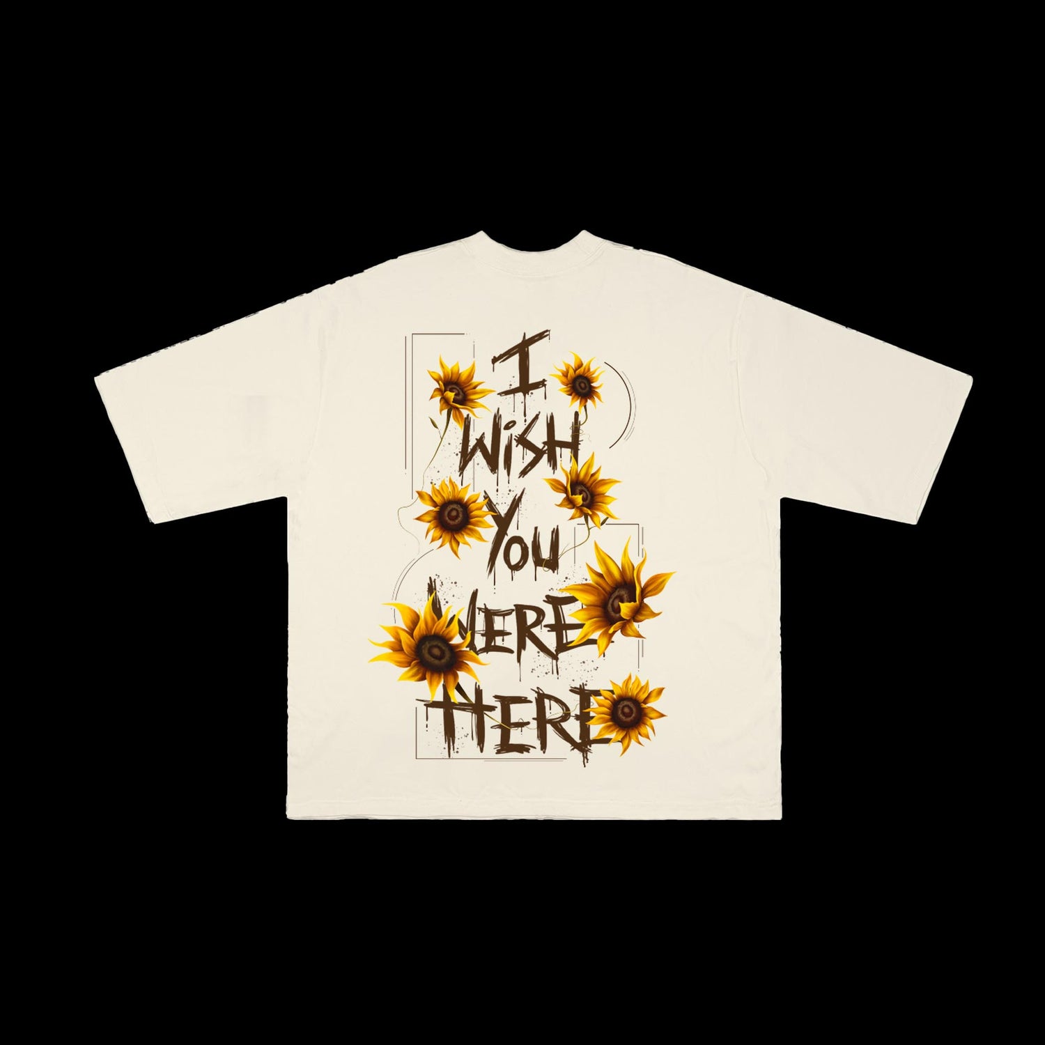 I WISH YOU WERE HERE SUNFLOWER TEE OFF-WHITE