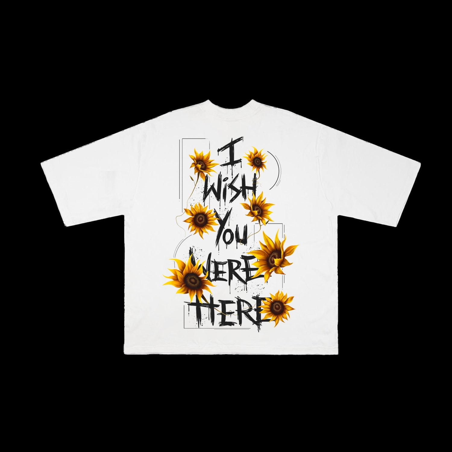 I WISH YOU WERE HERE SUNFLOWER TEE WHITE